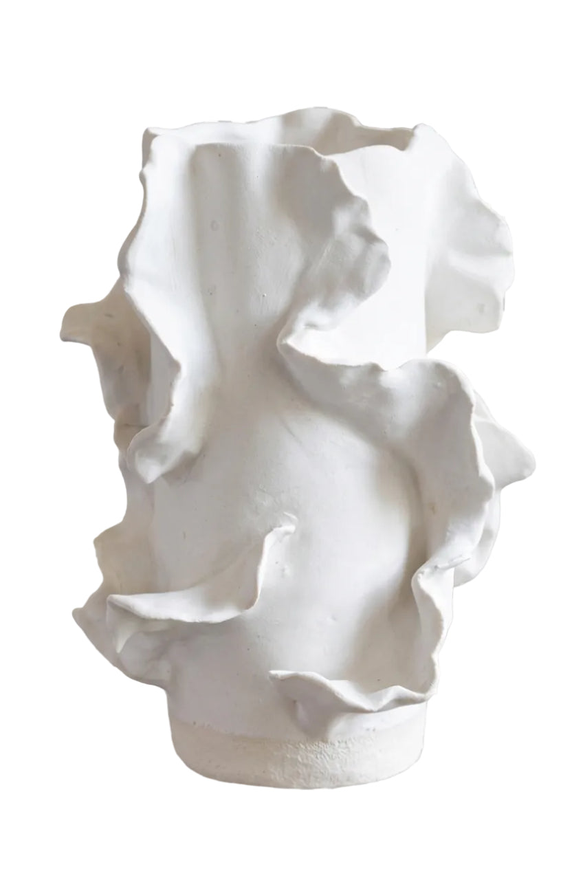 Ruffle Vase Cream