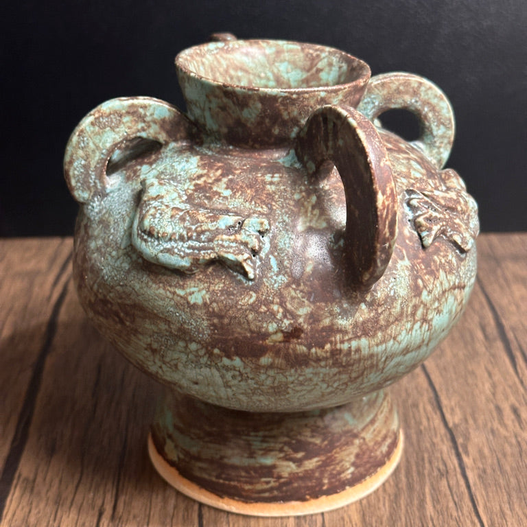 Antique Green Bird Vase