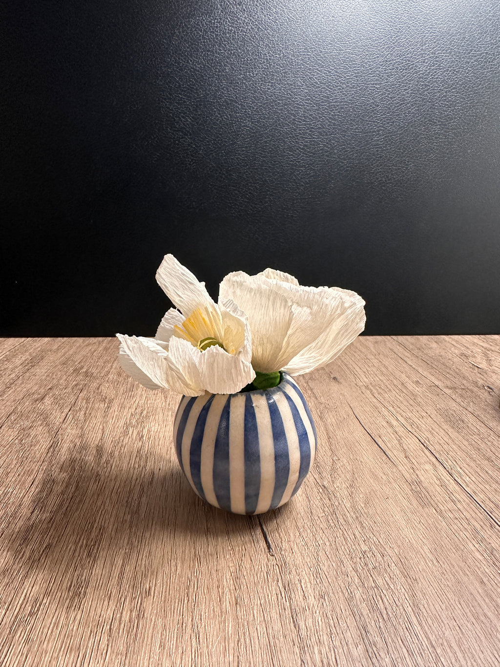 Blue Stripe Bud Vase