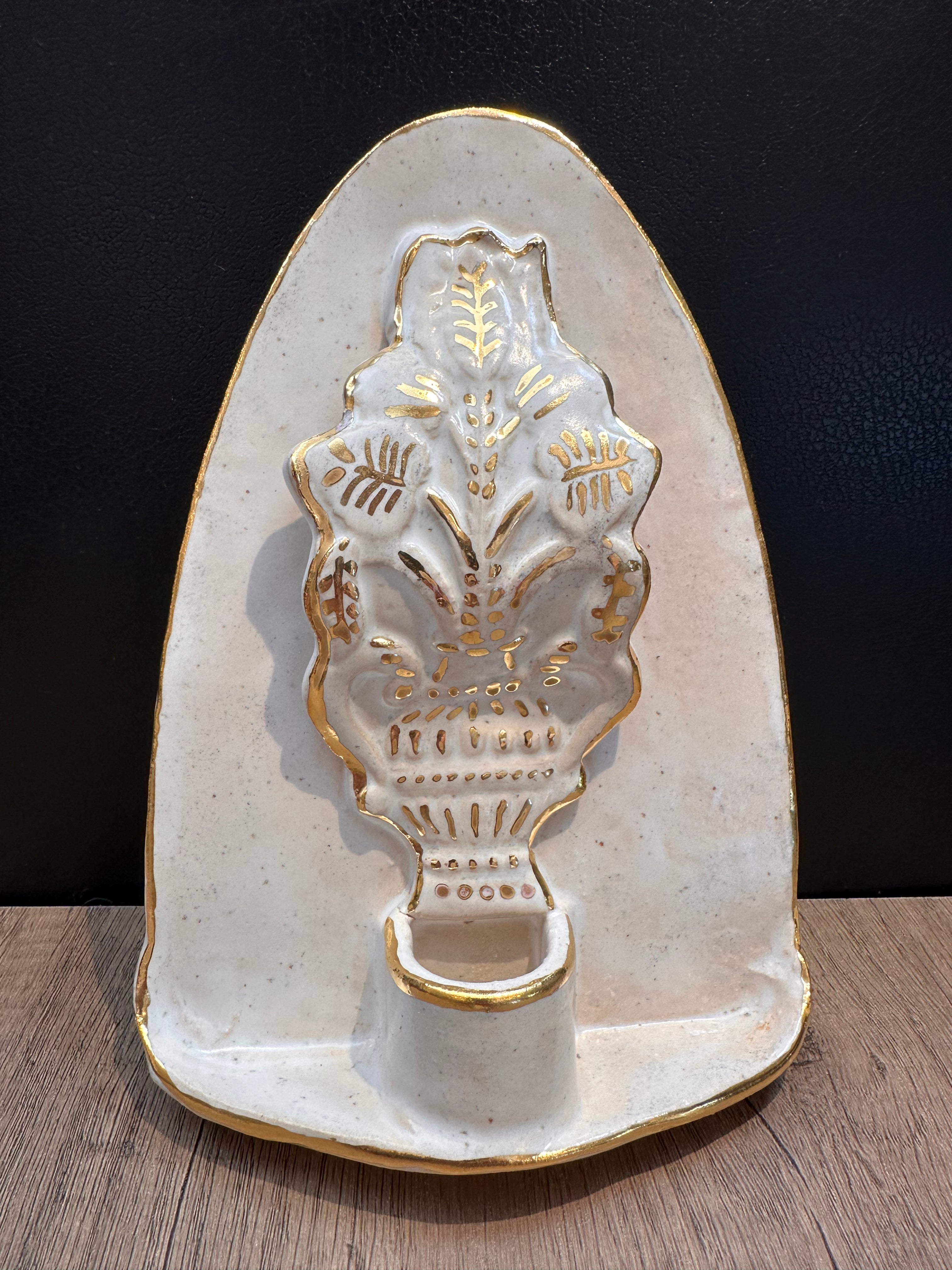 Candle Sconce with Gold detail
