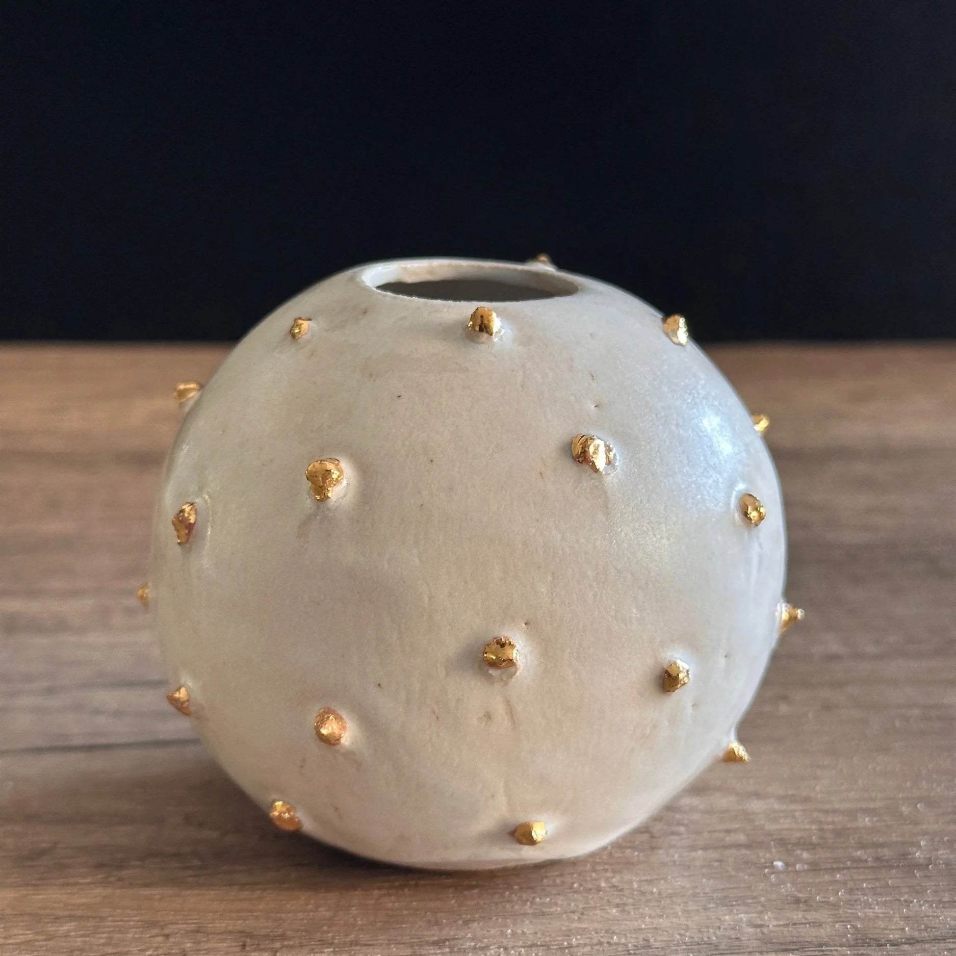Hobnail Vase with Gold