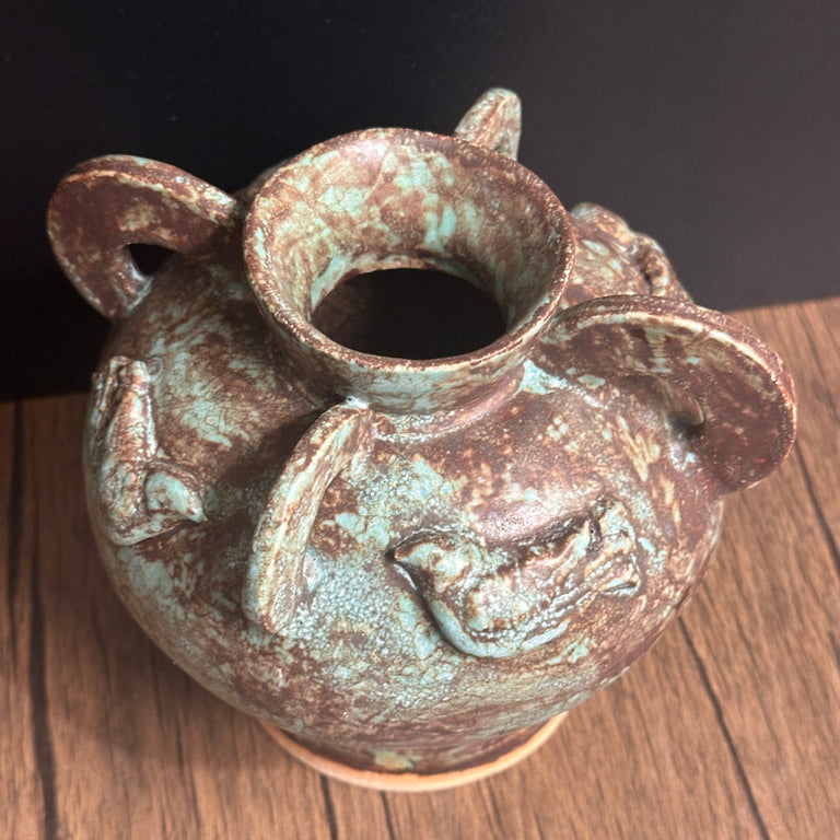 Antique Green Bird Vase