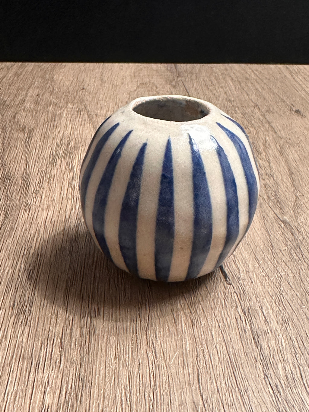 Blue Stripe Bud Vase