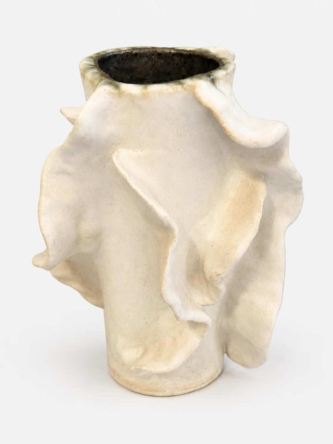 Ruffle Vase Cream