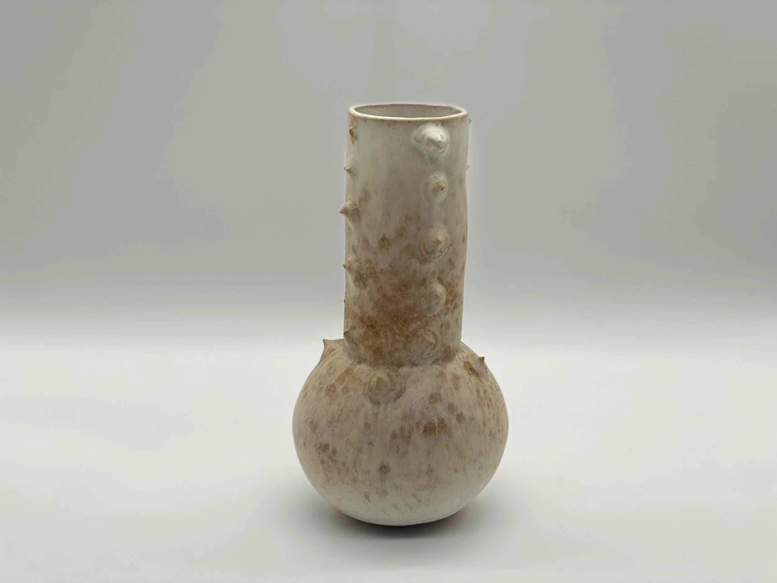 Stoneware Vase with Spikes